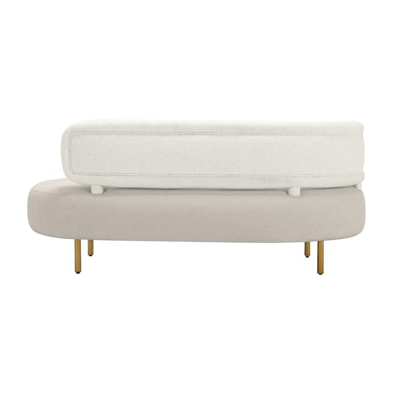 Tischa Cream Boucle & Grey Velvet Sofa