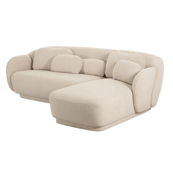 Misty 2-Piece Cream Performance Boucle L-Shaped Sectional - RAF