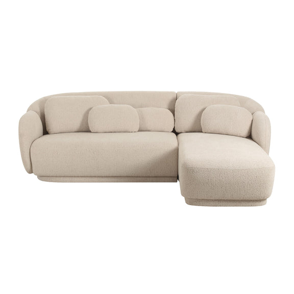 Misty 2-Piece Cream Performance Boucle L-Shaped Sectional - RAF
