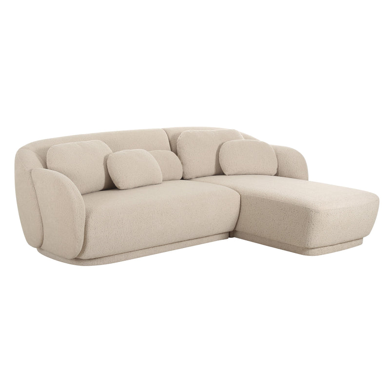 Misty 2-Piece Cream Performance Boucle L-Shaped Sectional - RAF
