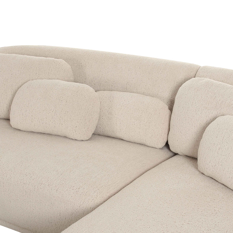 Misty 2-Piece Cream Performance Boucle L-Shaped Sectional - RAF