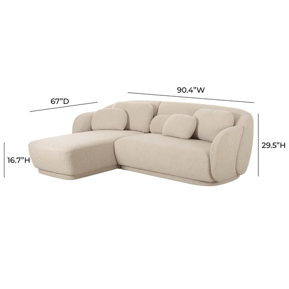 Misty Cream Boucle Sectional - LAF
