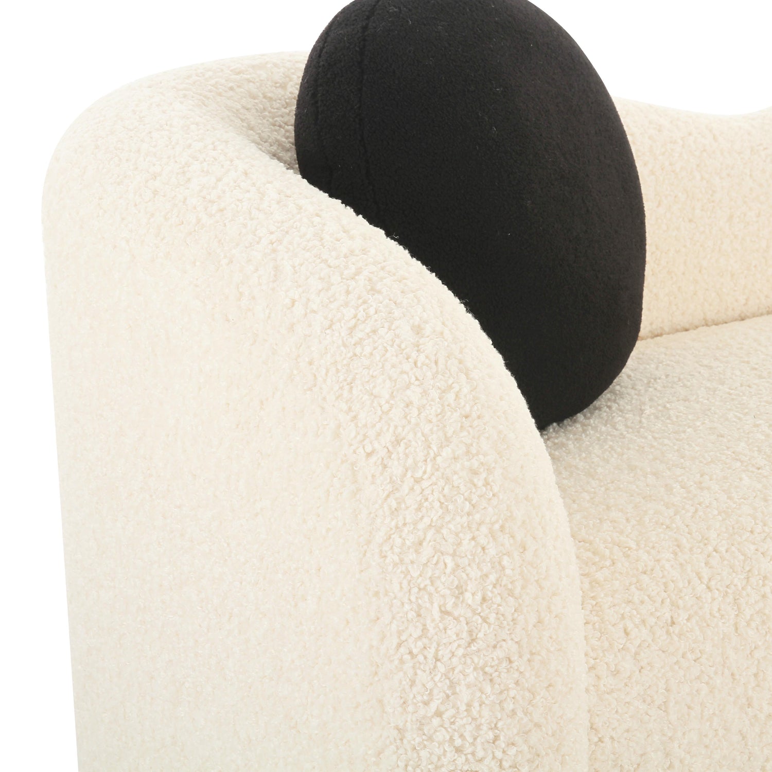 Leonie Beige Faux Shearling 84 inch Sofa