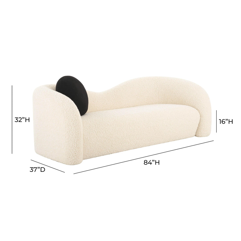 Leonie Beige Faux Shearling 84 inch Sofa