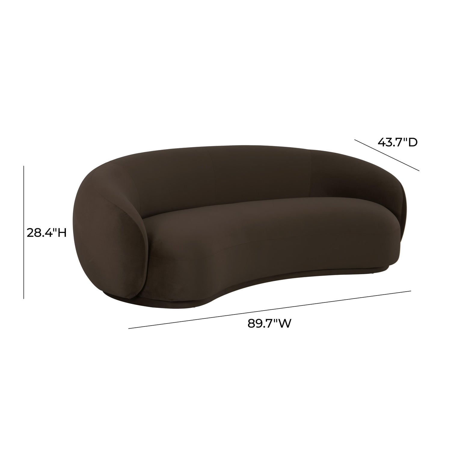 Kendall Chocolate Brown Velvet Sofa