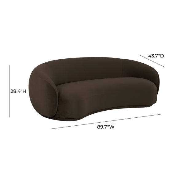 Kendall Chocolate Brown Velvet Sofa