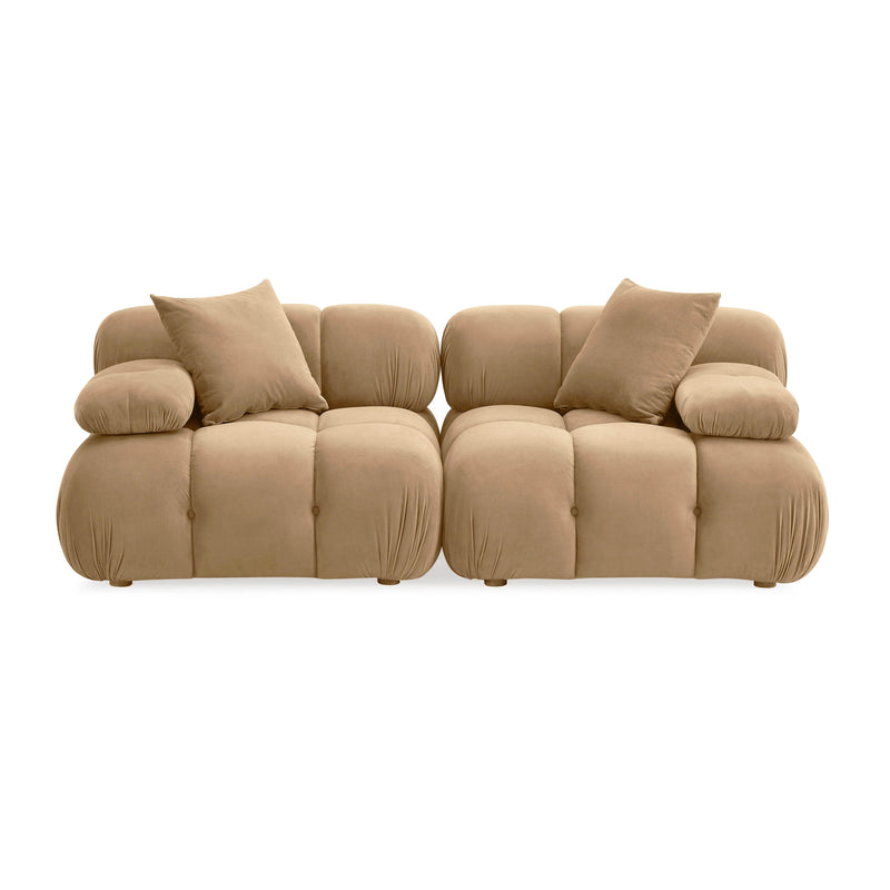 Calliope Cafe Au Lait Performance Velvet Modular Loveseat
