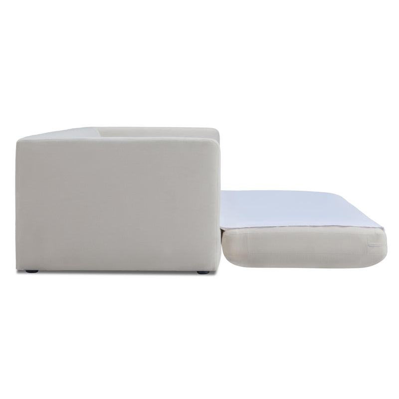 Ryan 91" Cream Upcycled Performance Linen Sleeper Sofa