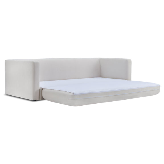 Ryan 91" Cream Upcycled Performance Linen Sleeper Sofa