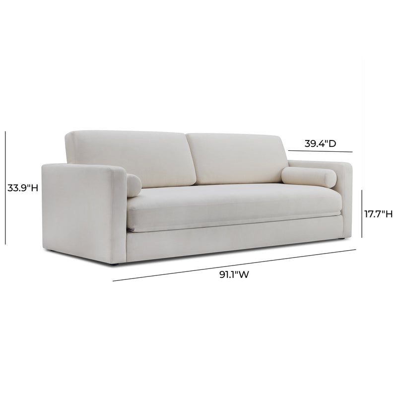 Ryan 91" Cream Upcycled Performance Linen Sleeper Sofa
