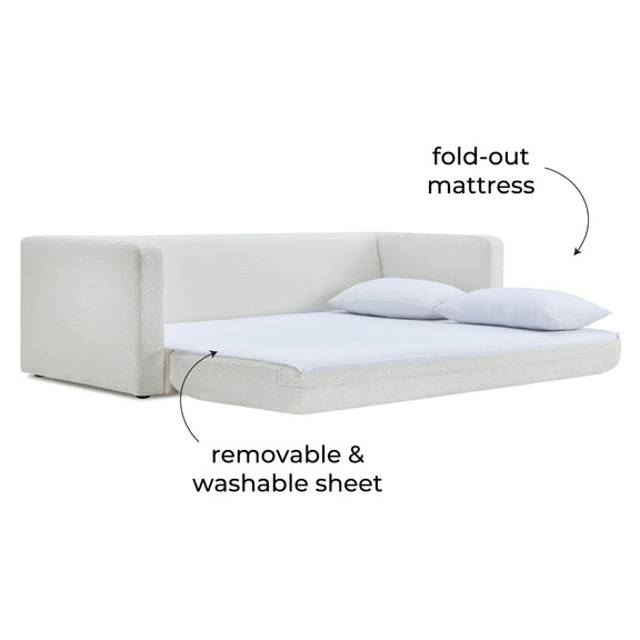 Ryan 91" Performance Boucle Sleeper Sofa - Cream