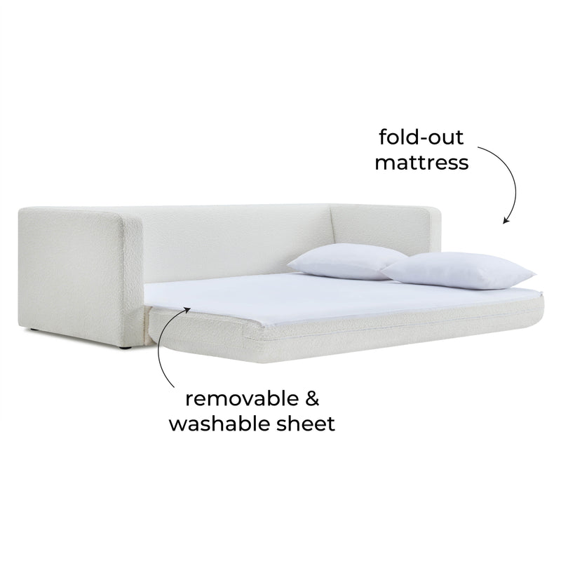 Ryan 91" Performance Boucle Sleeper Sofa - Cream