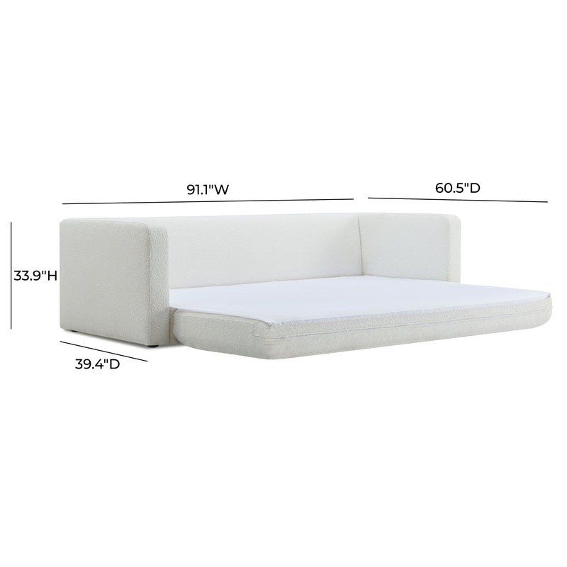 Ryan 91" Performance Boucle Sleeper Sofa - Cream
