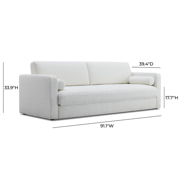 Ryan 91" Performance Boucle Sleeper Sofa - Cream