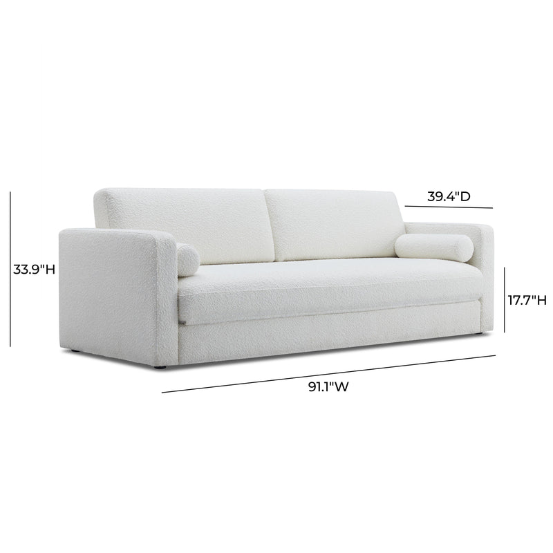 Ryan 91" Performance Boucle Sleeper Sofa - Cream