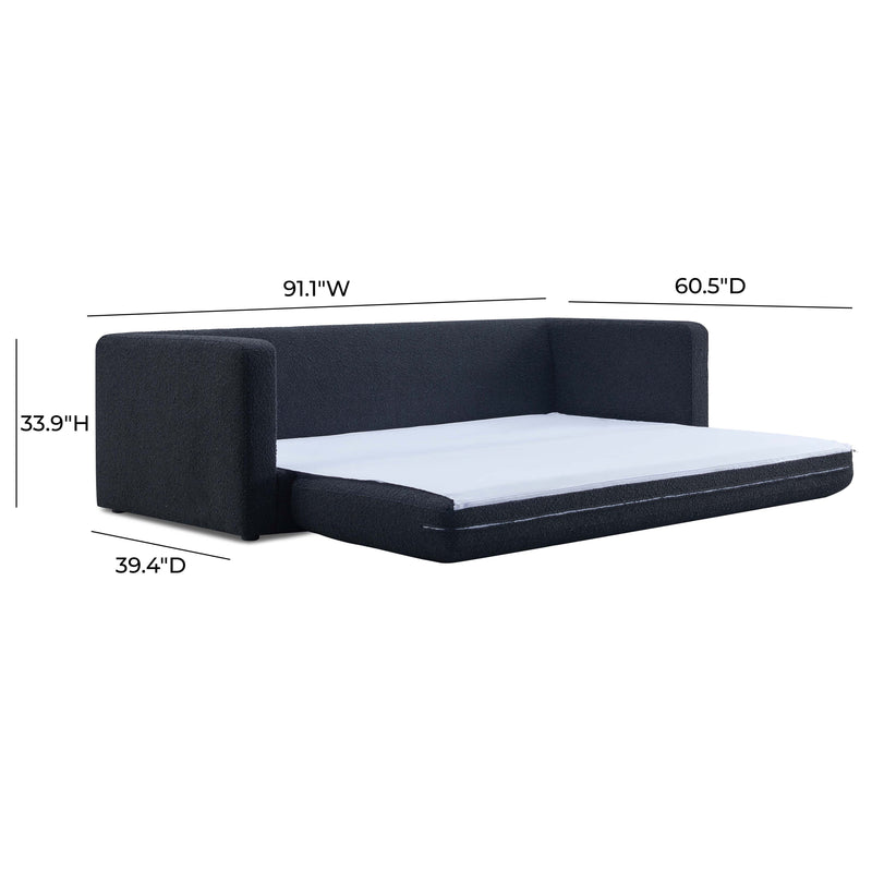 Ryan 91" Performance Boucle Sleeper Sofa - Black