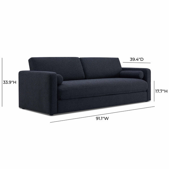 Ryan 91" Performance Boucle Sleeper Sofa - Black