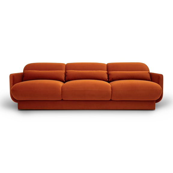 Azalea Rust Orange Velvet Sofa
