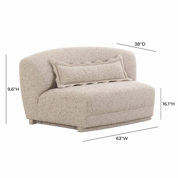 Marion Two-Tone Textured Boucle Armless Loveseat