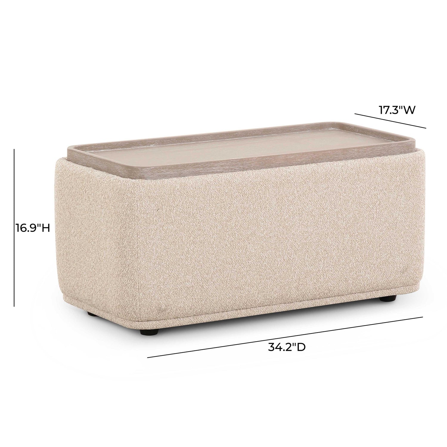 Sylvie Cream Boucle Ottoman Table