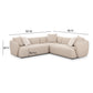 Sylvie Cream Boucle 3-Piece Sectional