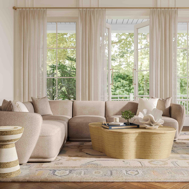 Sylvie Cream Boucle 4-Piece Sectional