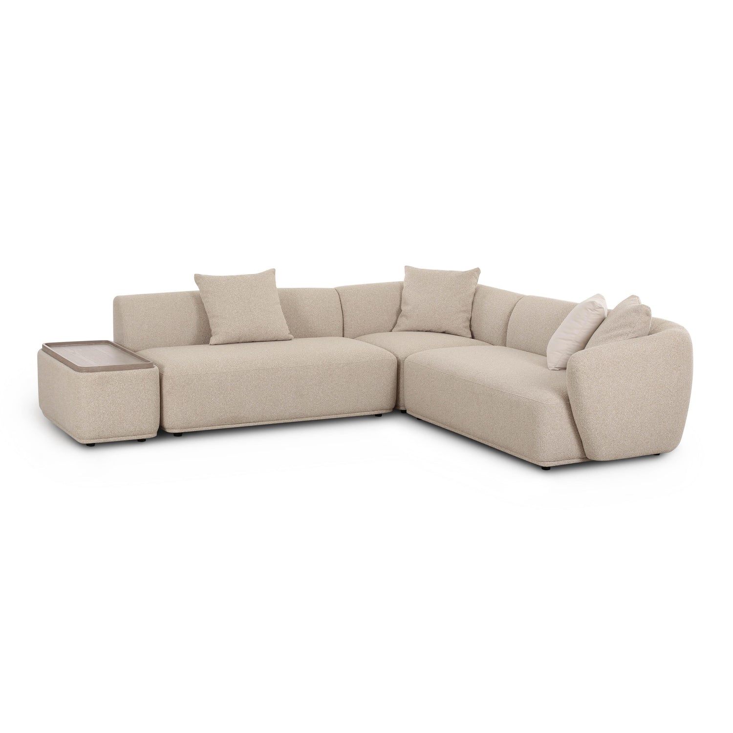 Sylvie Cream Boucle 4-Piece Left Chaise Sectional