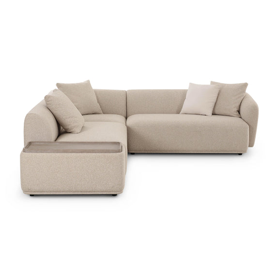 Sylvie Cream Boucle 4-Piece Left Chaise Sectional