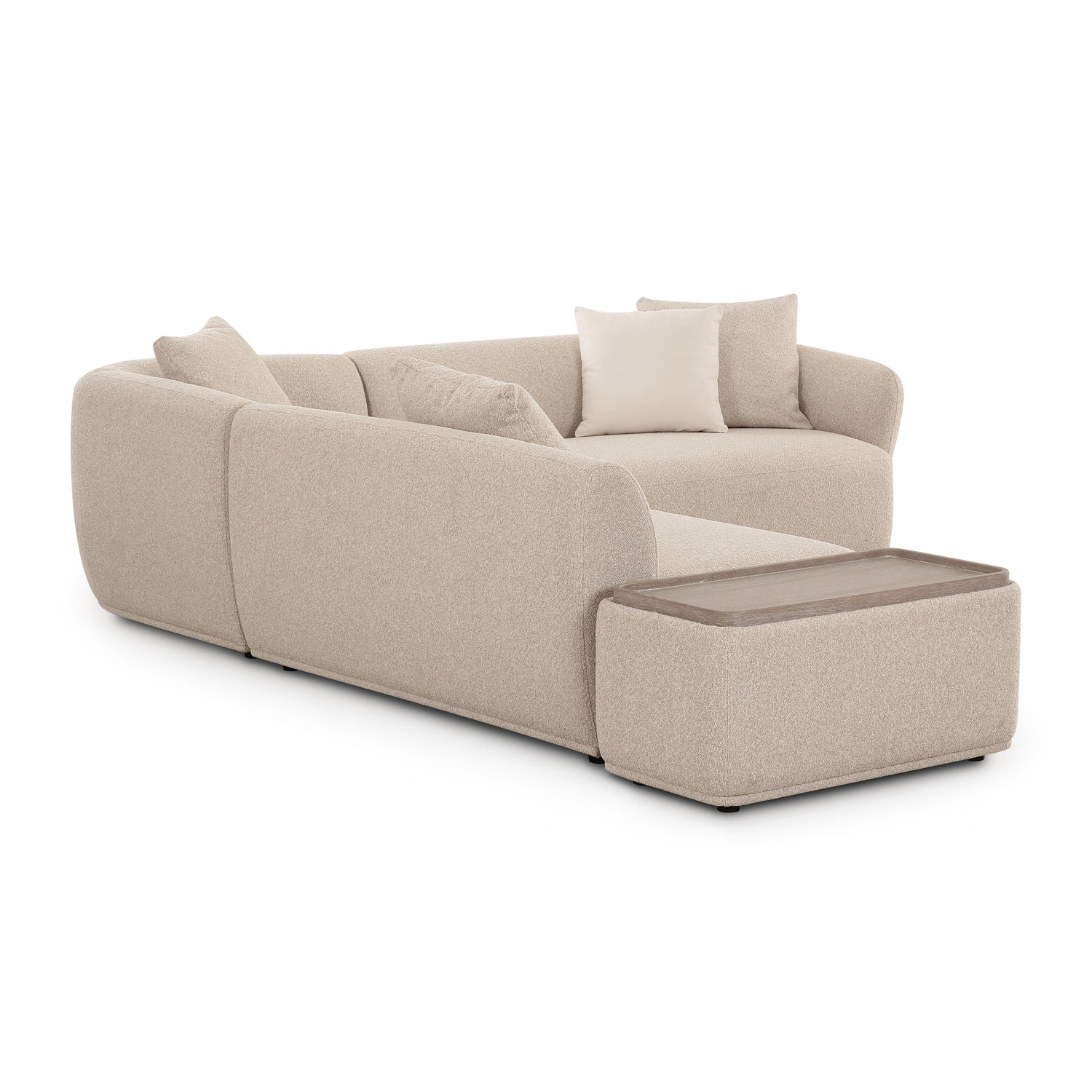 Sylvie Cream Boucle 4-Piece Left Chaise Sectional
