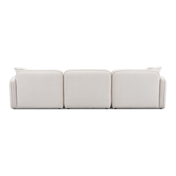 Travie White Sand Performance Corduroy Velvet 4-Piece Modular Sectional