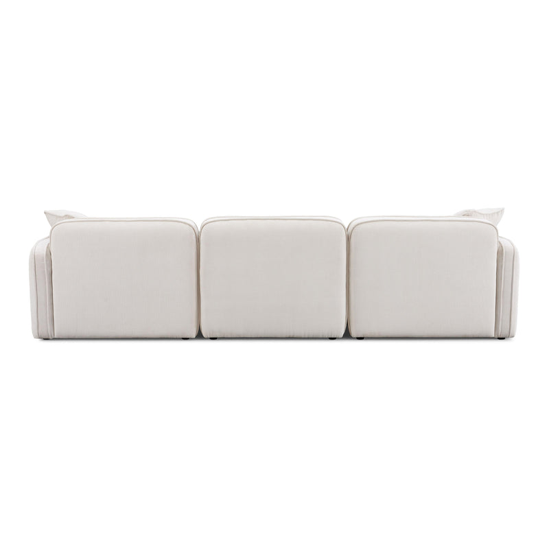 Travie White Sand Performance Corduroy Velvet 4-Piece Modular Sectional