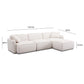 Travie White Sand Performance Corduroy Velvet 4-Piece Modular Sectional