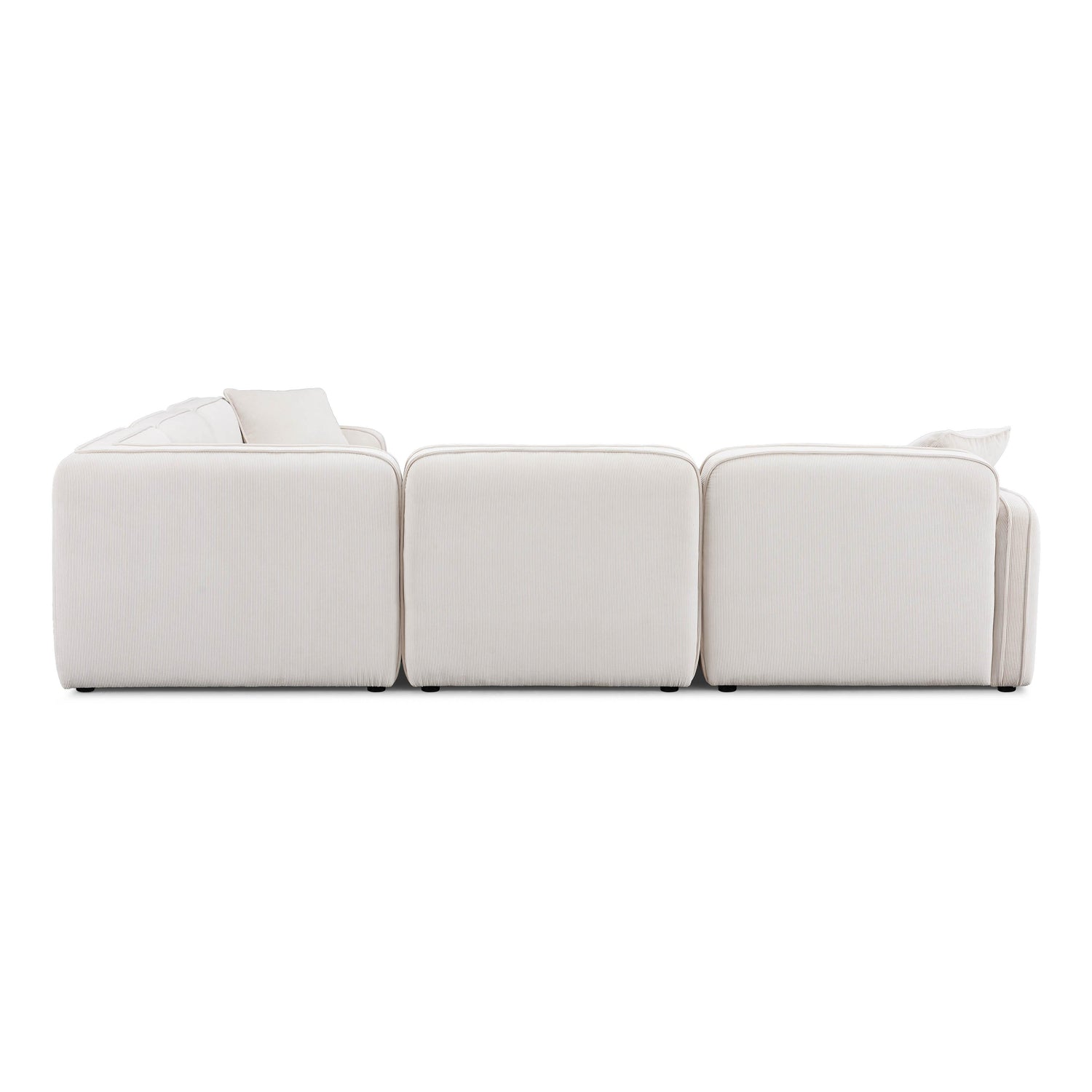 Travie White Sand Performance Corduroy Velvet Modular L-Sectional