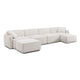 Travie White Sand Performance Corduroy Velvet 6-Piece Modular U-Sectional