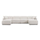 Travie White Sand Performance Corduroy Velvet 6-Piece Modular U-Sectional