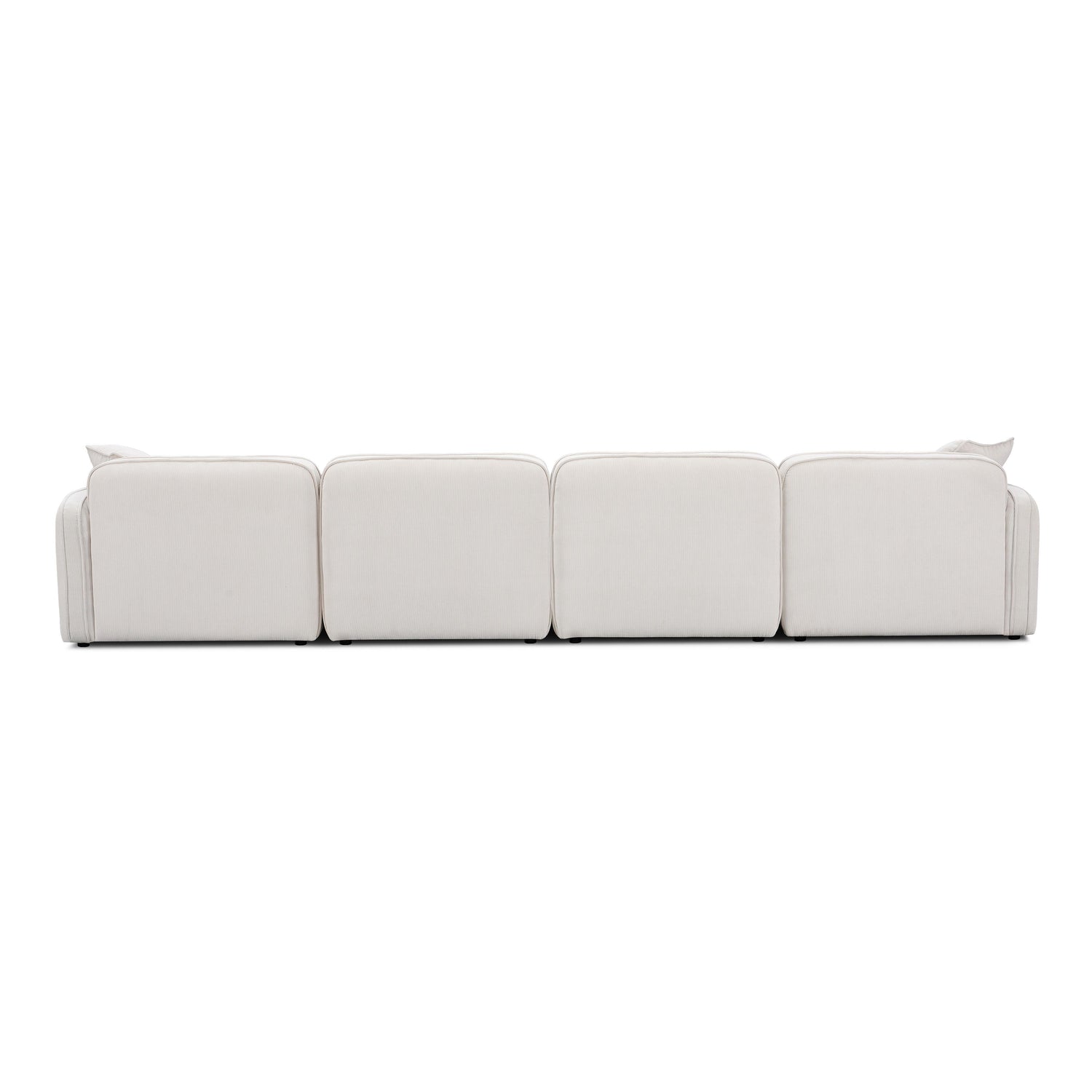 Travie White Sand Performance Corduroy Velvet 6-Piece Modular U-Sectional