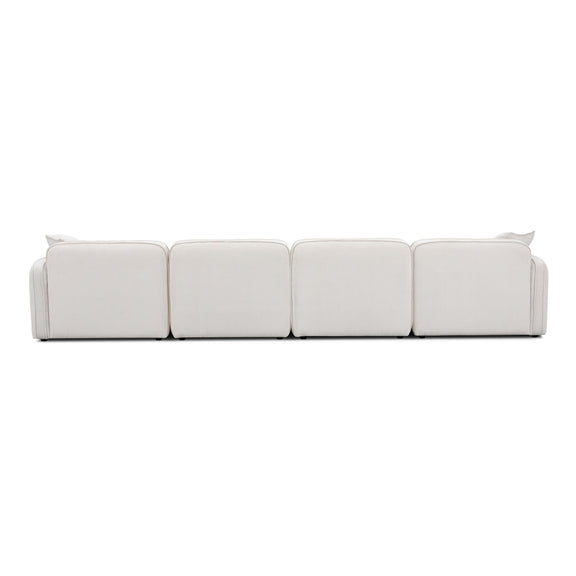 Travie White Sand Performance Corduroy Velvet 6-Piece Modular U-Sectional