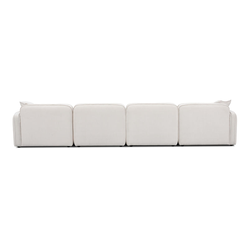 Travie White Sand Performance Corduroy Velvet 6-Piece Modular U-Sectional