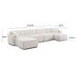 Travie White Sand Performance Corduroy Velvet 6-Piece Modular U-Sectional