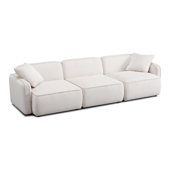 Travie White Sand Performance Corduroy Velvet Modular Sofa