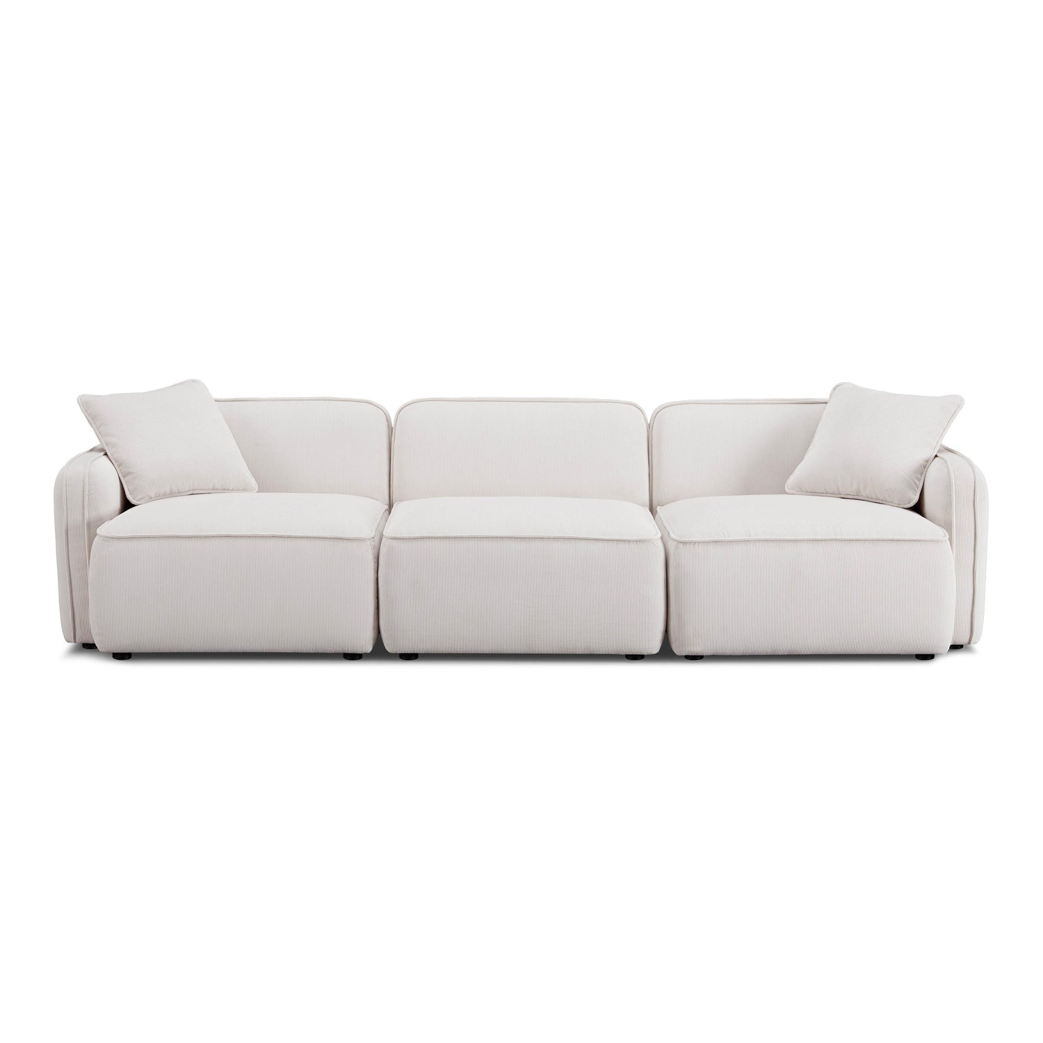 Travie White Sand Performance Corduroy Velvet Modular Sofa