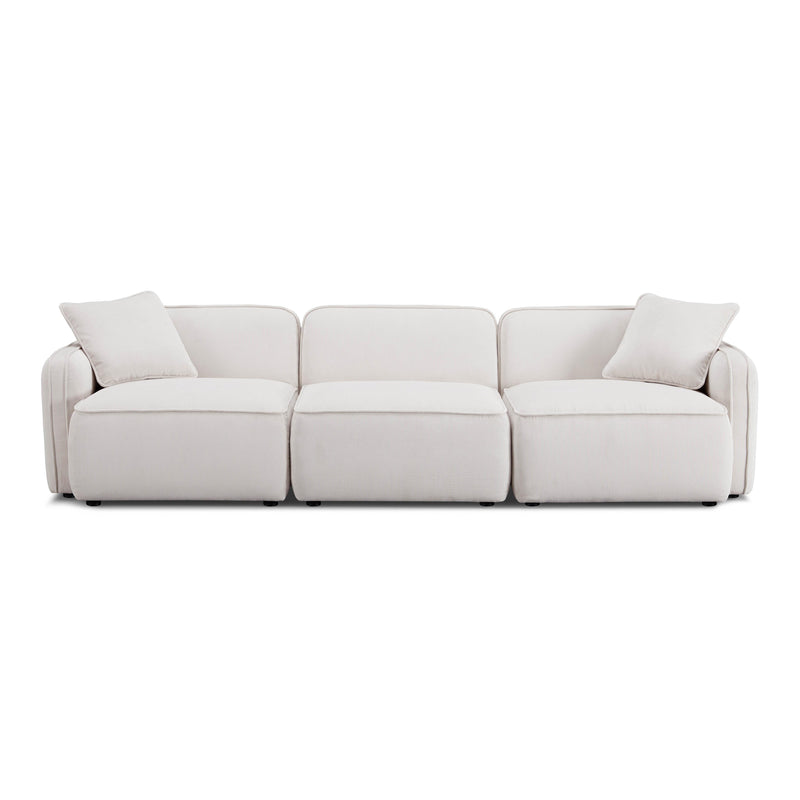 Travie White Sand Performance Corduroy Velvet Modular Sofa