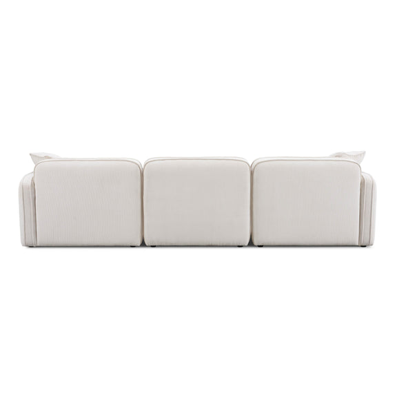 Travie White Sand Performance Corduroy Velvet Modular Sofa