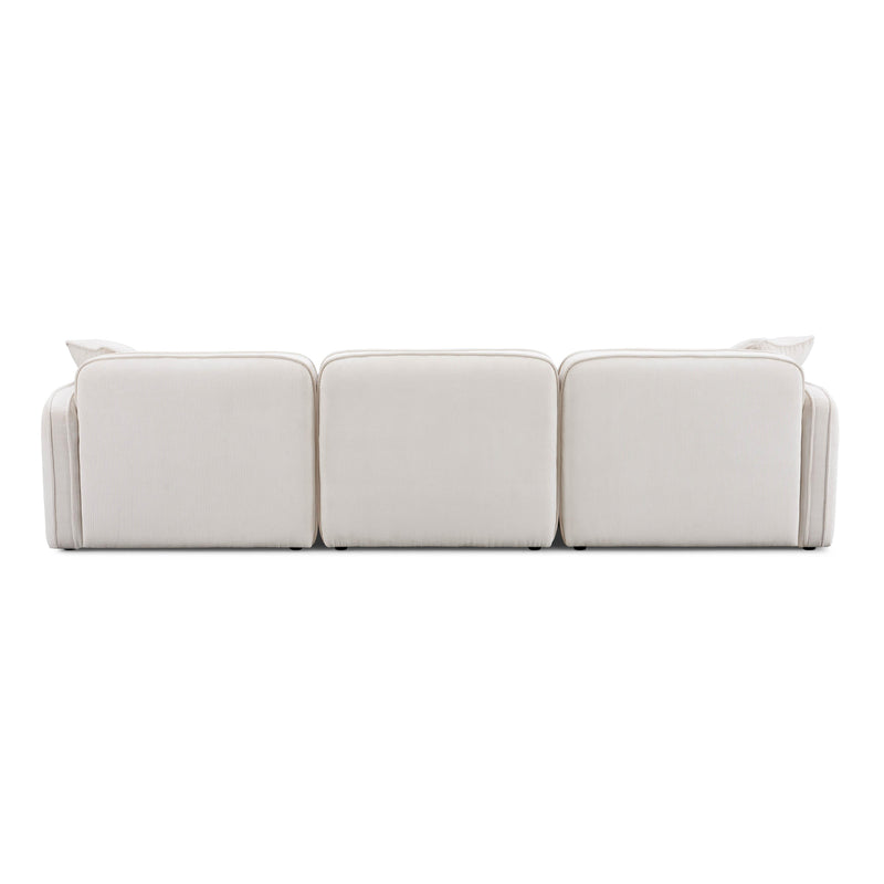 Travie White Sand Performance Corduroy Velvet Modular Sofa