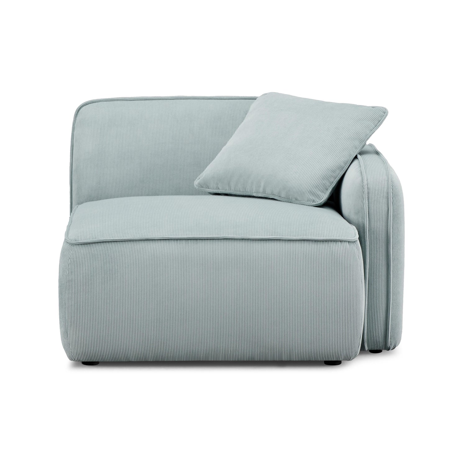 Travie Sea Blue Performance Corduroy Velvet RAF Corner Chair