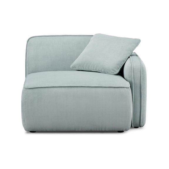 Travie Sea Blue Performance Corduroy Velvet RAF Corner Chair
