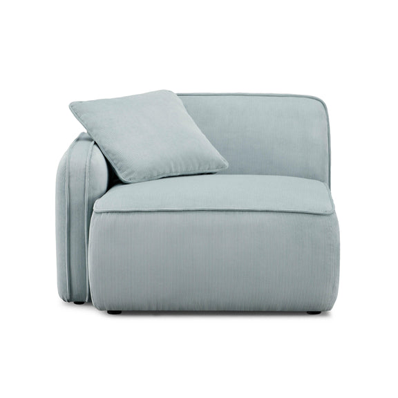 Travie Sea Blue Performance Corduroy Velvet LAF Corner Chair