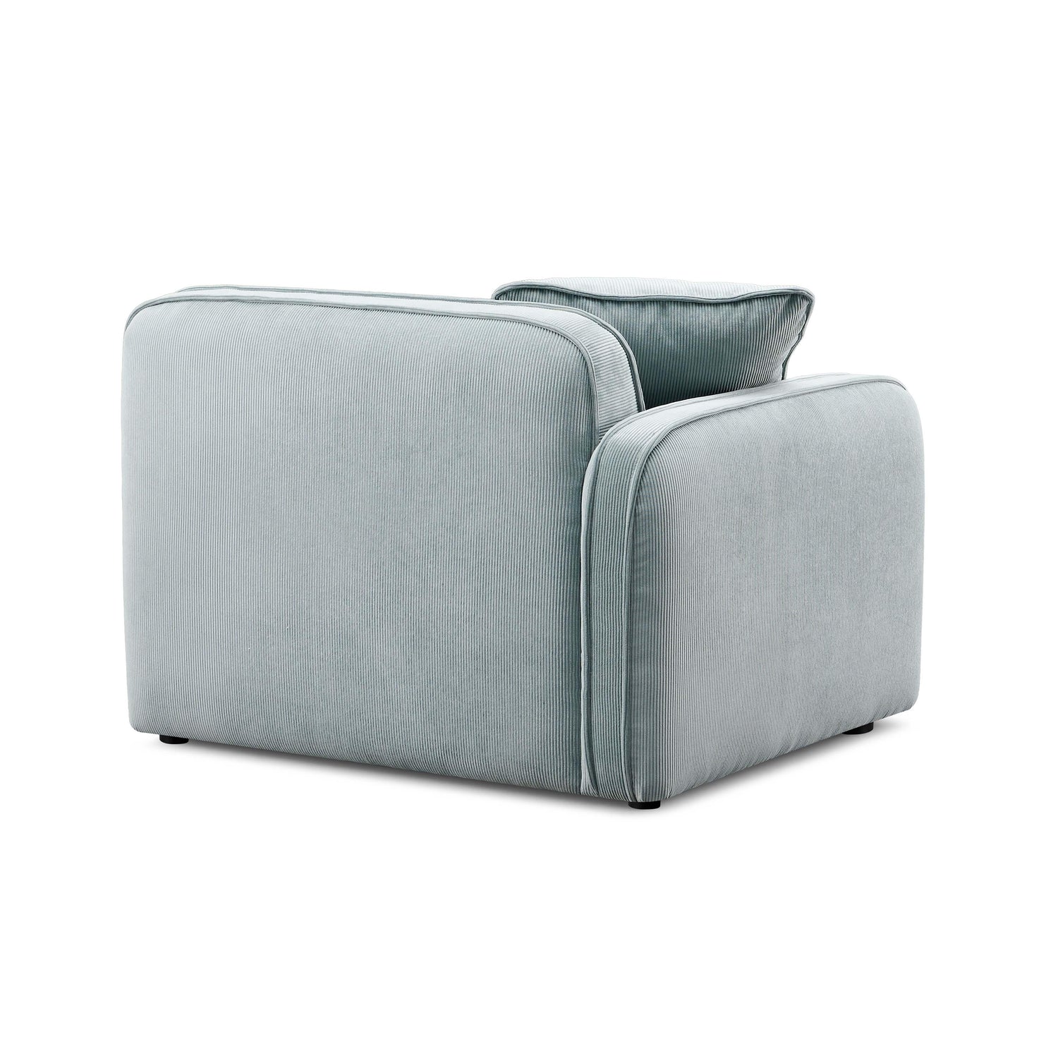 Travie Sea Blue Performance Corduroy Velvet LAF Corner Chair