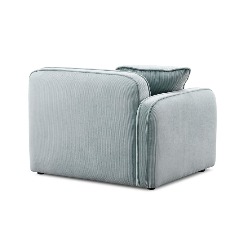 Travie Sea Blue Performance Corduroy Velvet LAF Corner Chair