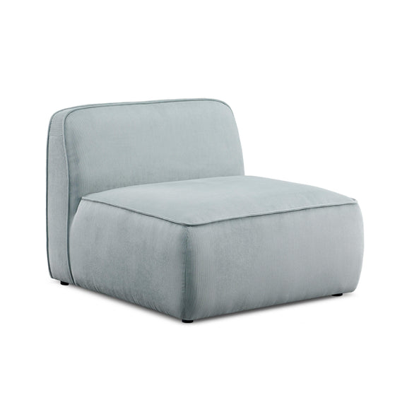 Travie Sea Blue Performance Corduroy Velvet Armless Chair